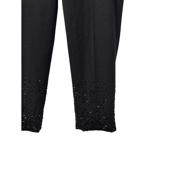 Talbots Petites Black Wool Embellished Hem Lines Women Size 4P Pants. - Picture 9 of 12